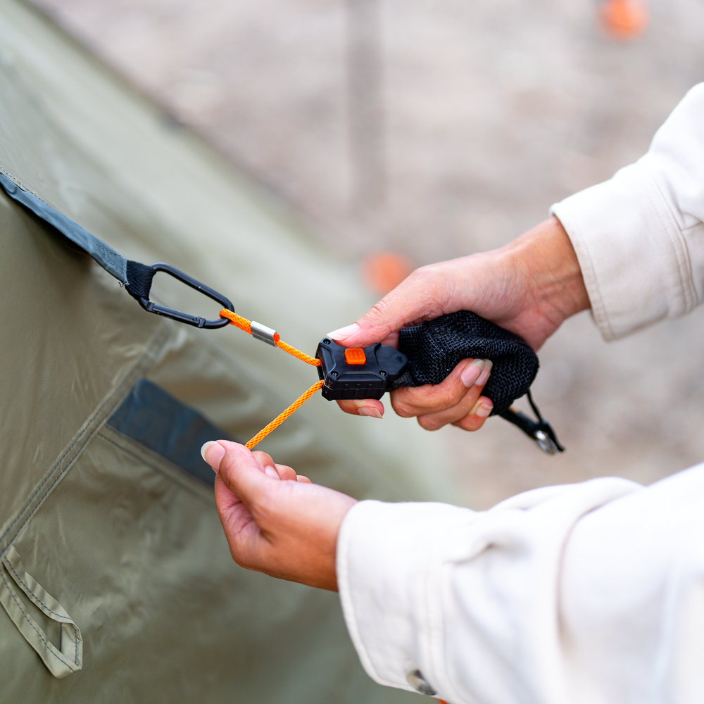 Pulling out guy rope made easy with release button | Tent Camping | Swag Camping | Tiegear Guy Rope Lite