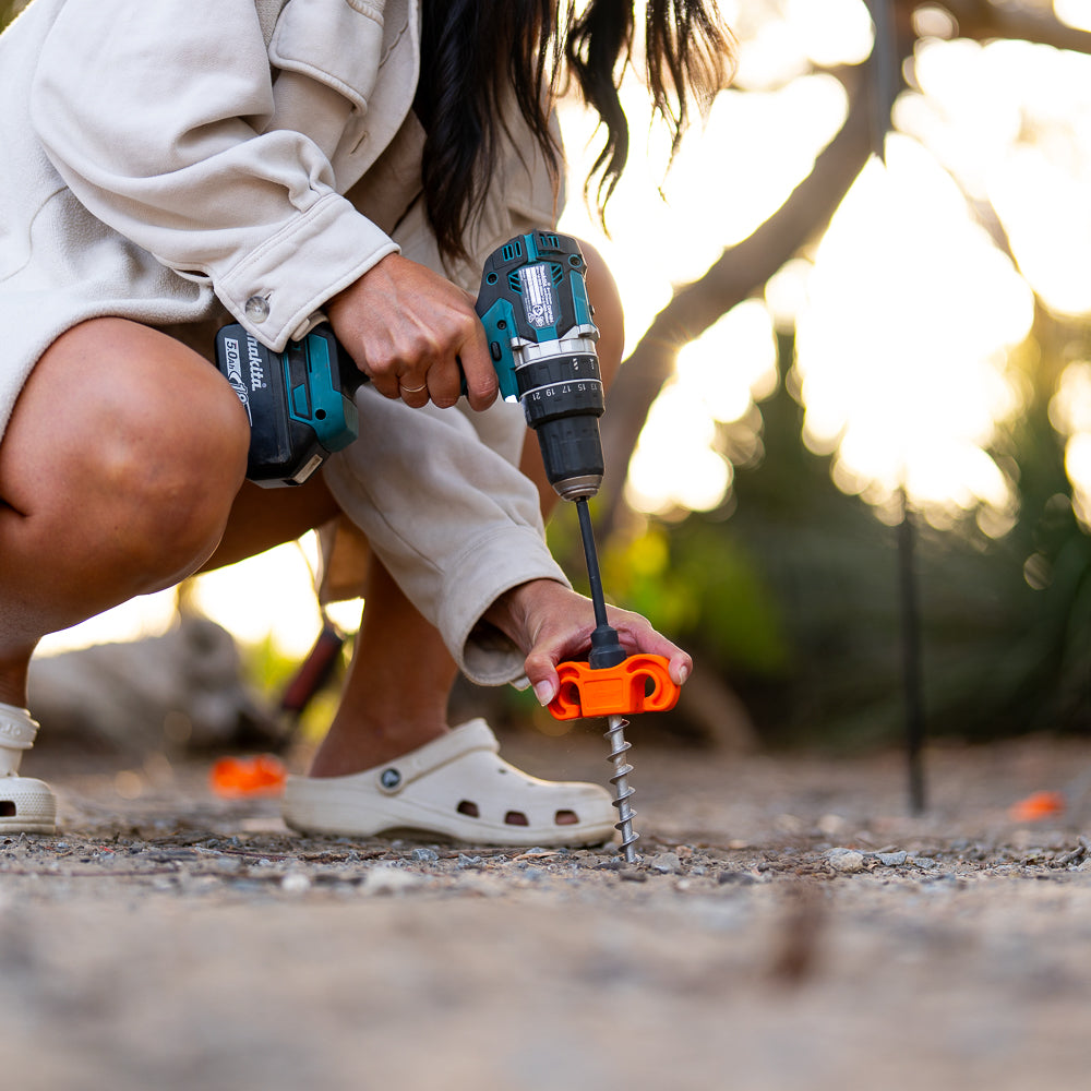 Easily putting peg into hard ground | Bush Camping | Camping Accessories | Screw in Pegs | Camping Pegs | Peg for Hard Ground | Heavy Duty Peg | Tiegear Hard Terra