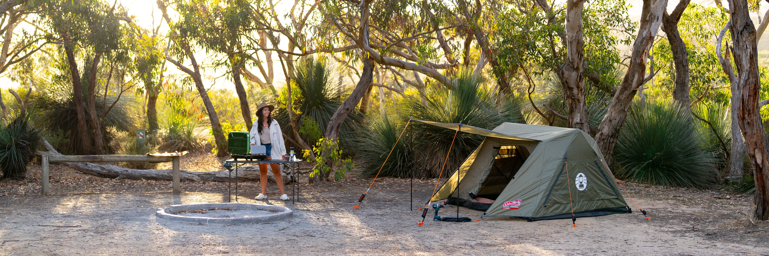 Camping in tent at a bush campsite | Tent Camping | STEADFAST Lite | Hard Terra Lite | Tiegear Guy Rope Lite