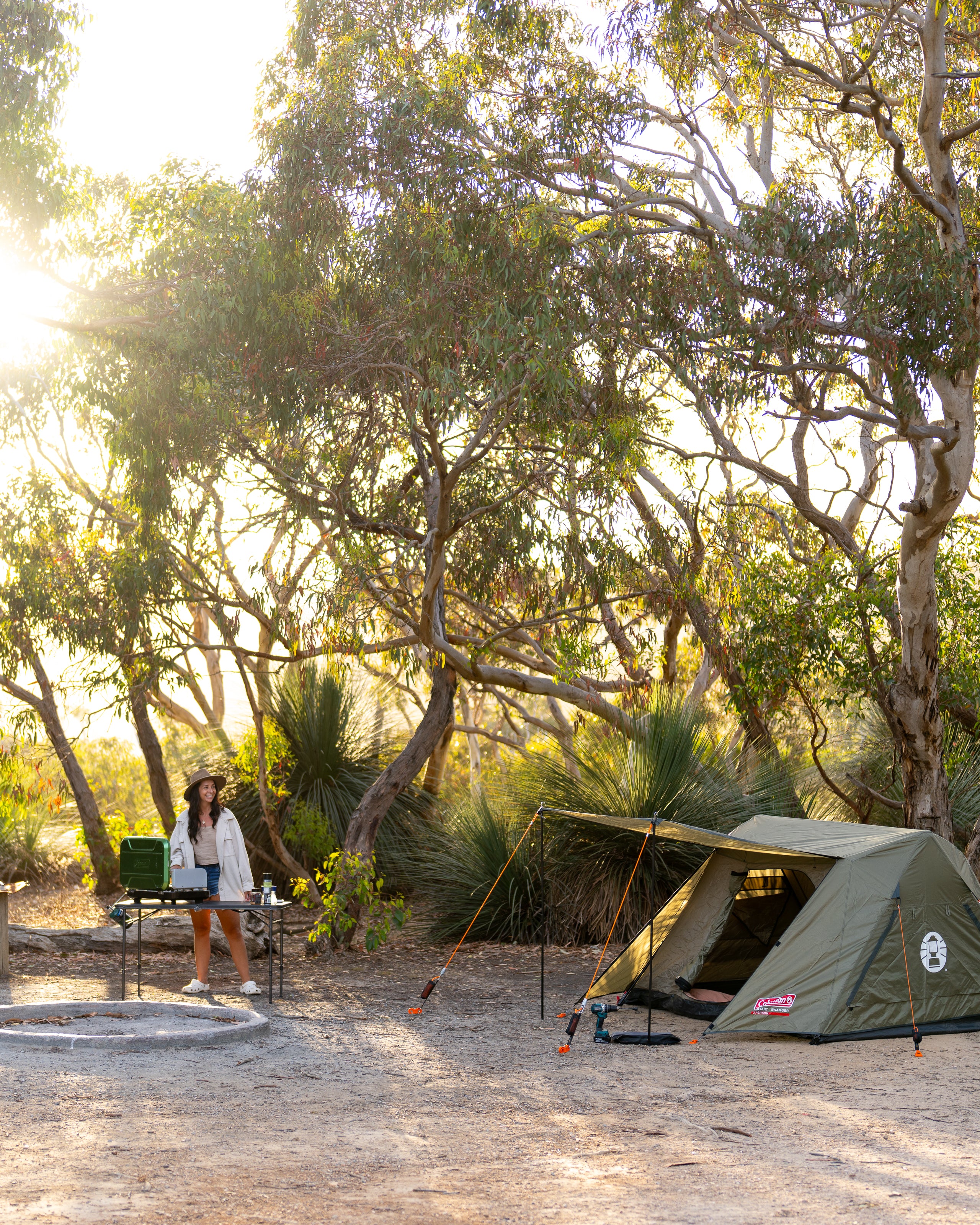 Camping in tent at a bush campsite | Tent Camping | STEADFAST Lite | Hard Terra Lite | Tiegear Guy Rope Lite